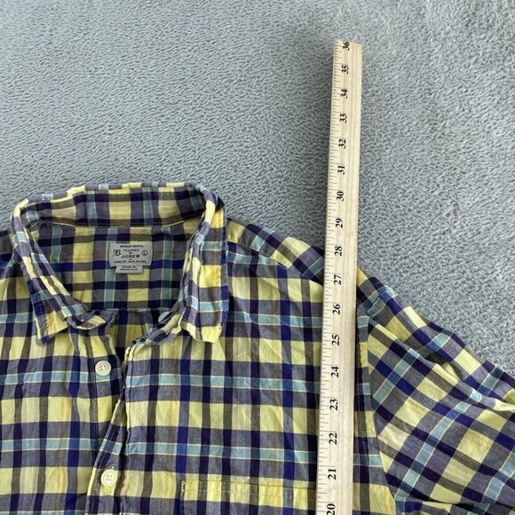 J.Crew Mens Madras Plaid Button-Down Shirt Size L Yellow & Blue 5252 - Picture 5 of 8